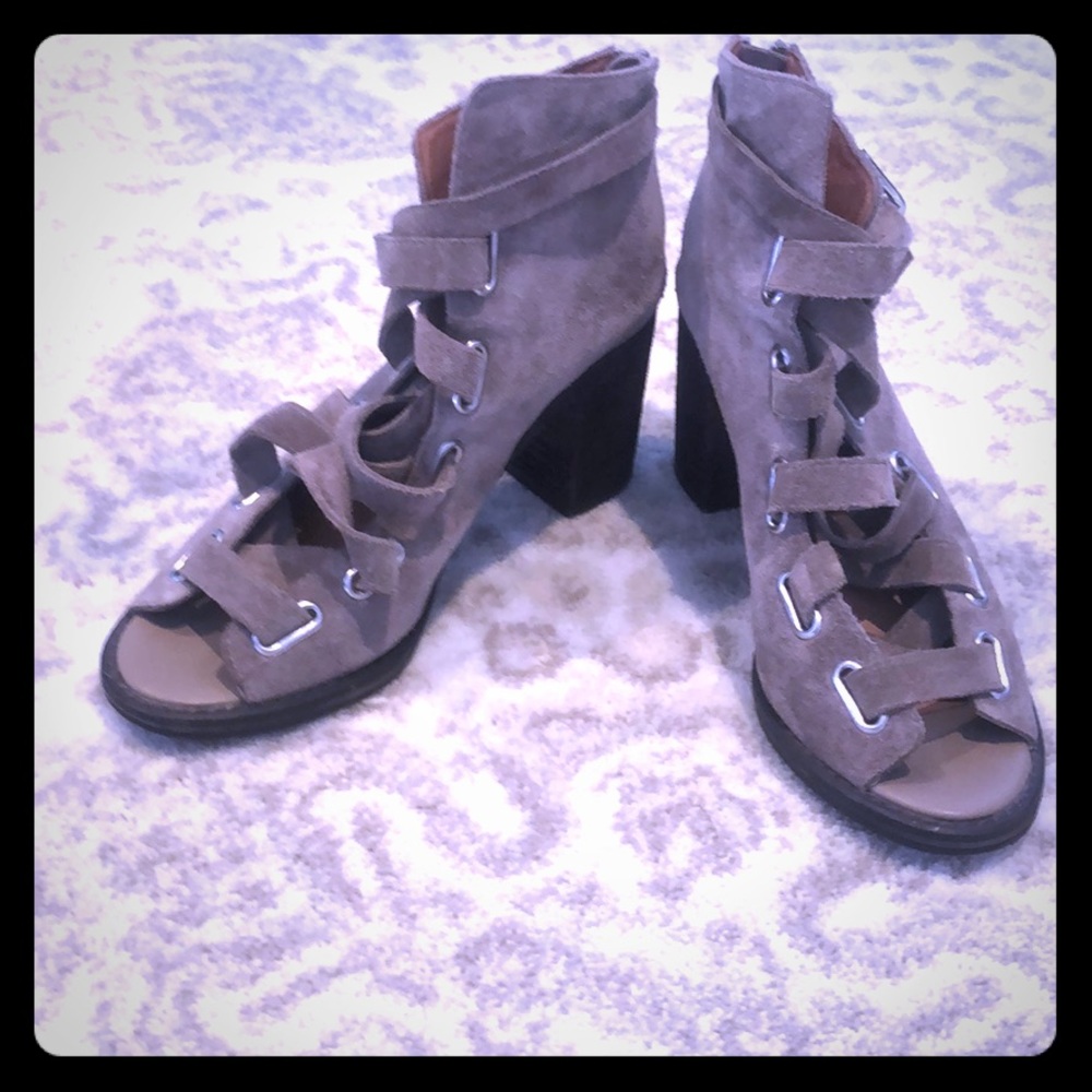 Jeffrey Campbell suede open toe. Super cute